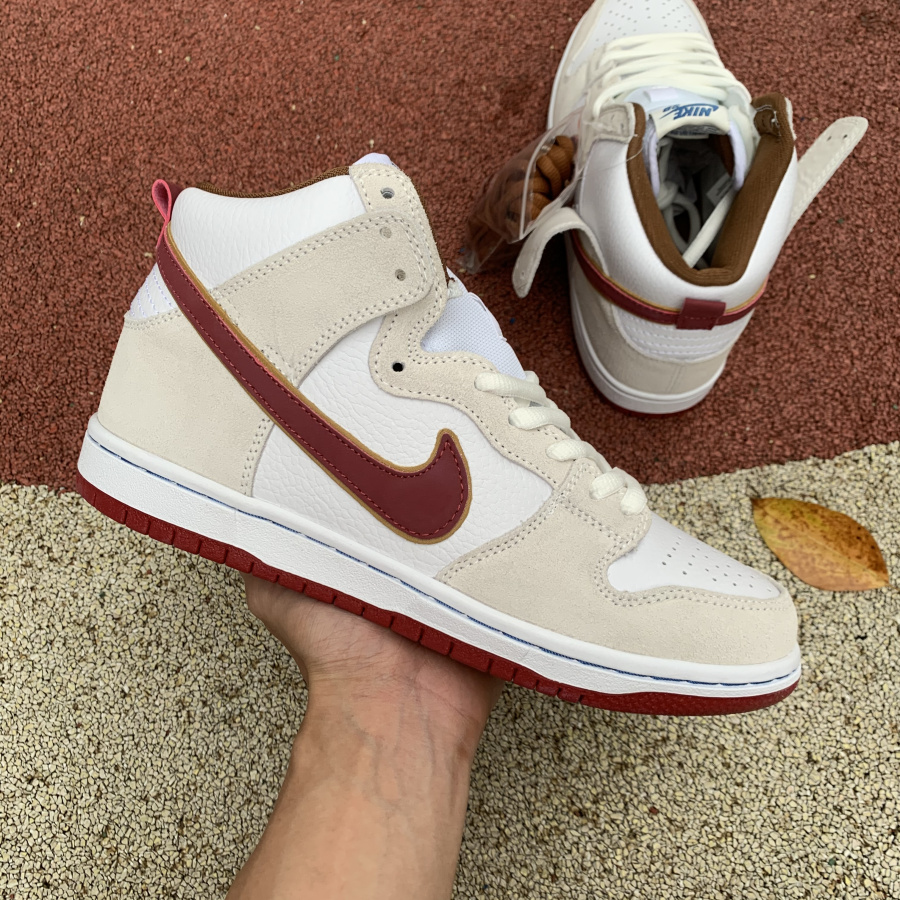 Nike SB Dunk High Sail Team Crimson CV9499-100 - PerfectKickZ