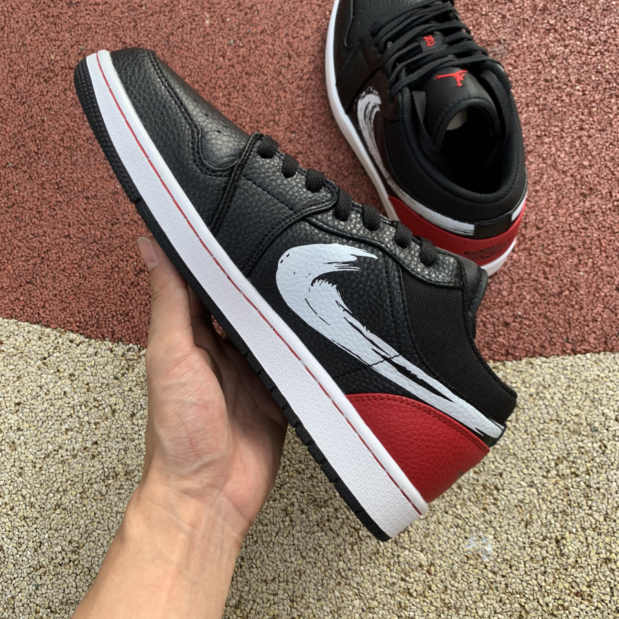 Jordan AJ1 Low Brushstroke DA4659-001 - PerfectKickZ