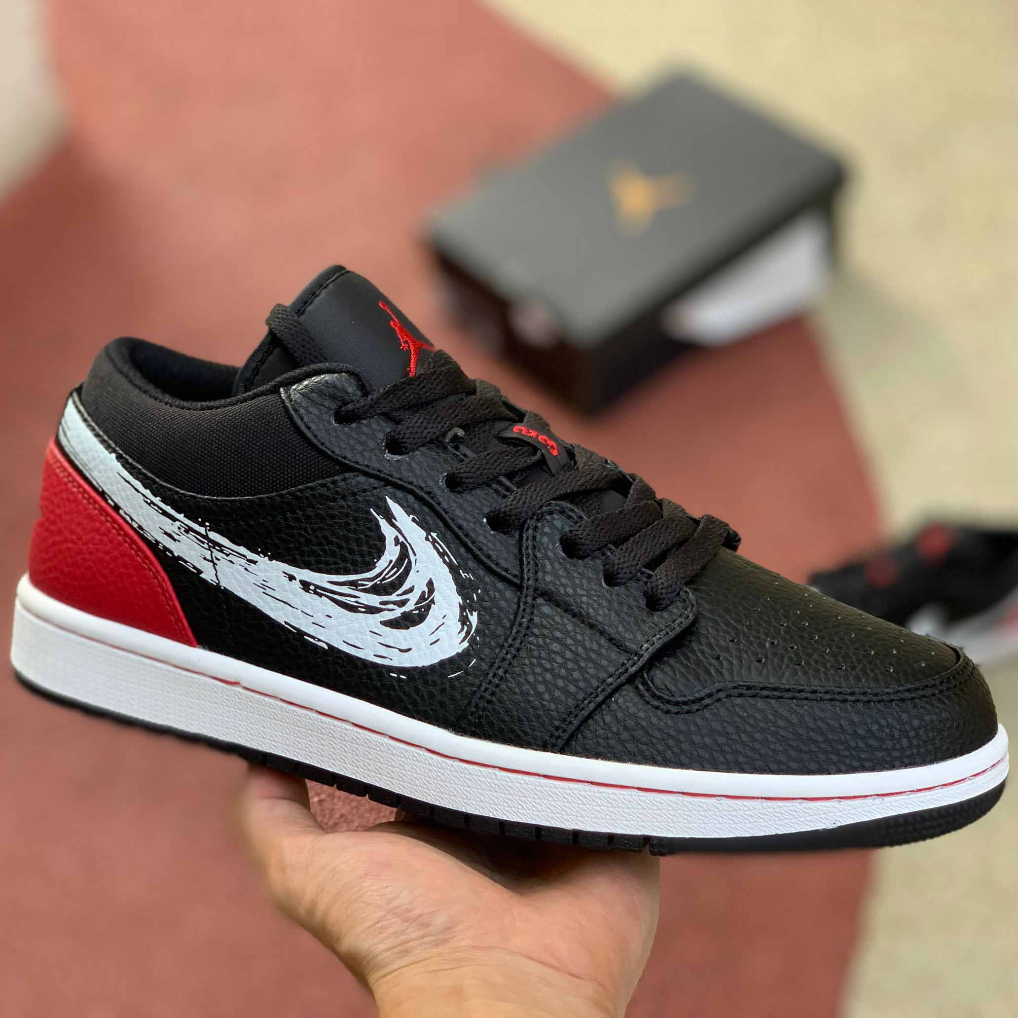Jordan AJ1 Low Brushstroke DA4659-001 - PerfectKickZ