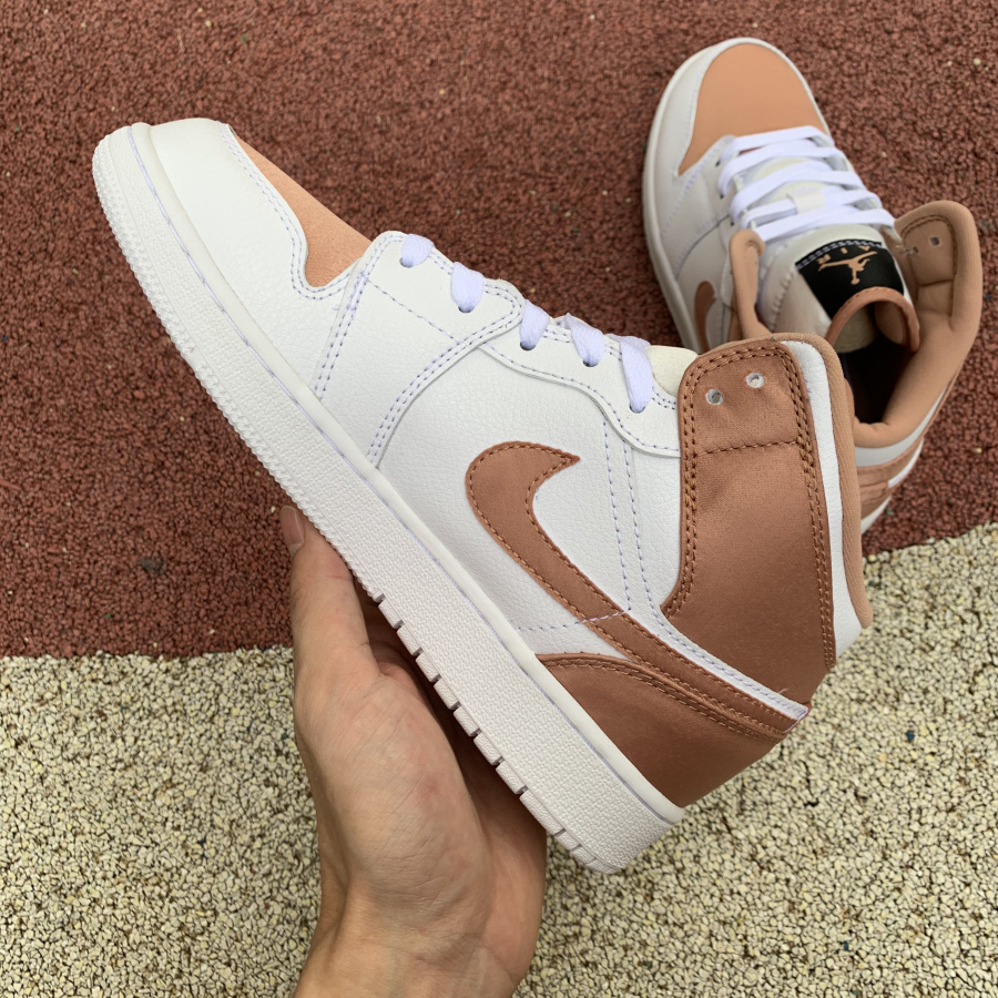Jordan Nike AJ1 Mid "Rose Gold" 555112-190 - PerfectKickZ