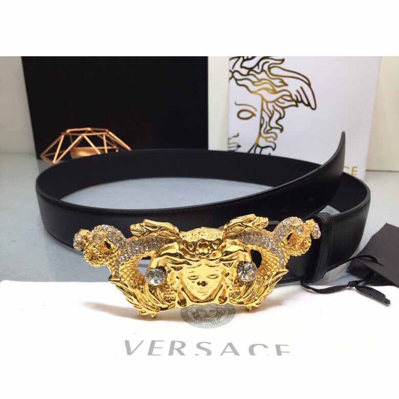 Versace Medusa Head Leather Belt - PerfectKickZ