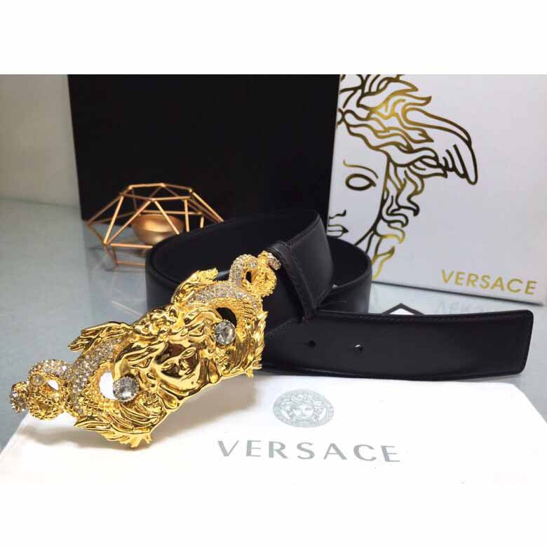 Versace Medusa Head Leather Belt - PerfectKickZ
