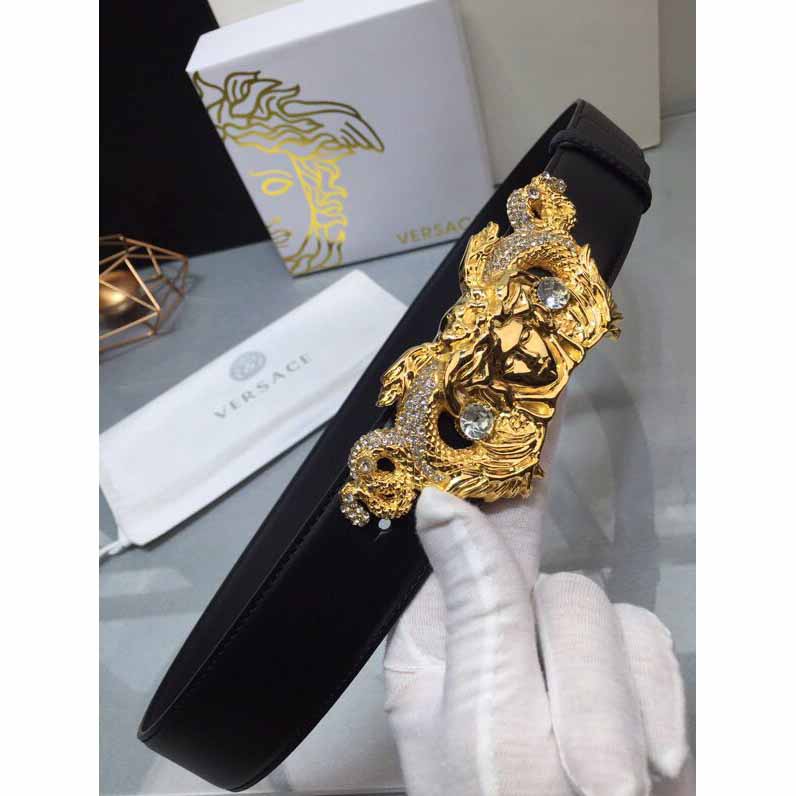 Versace Medusa Head Leather Belt - PerfectKickZ