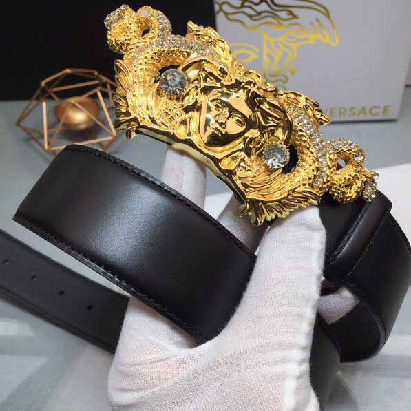 Versace Medusa Head Leather Belt - PerfectKickZ