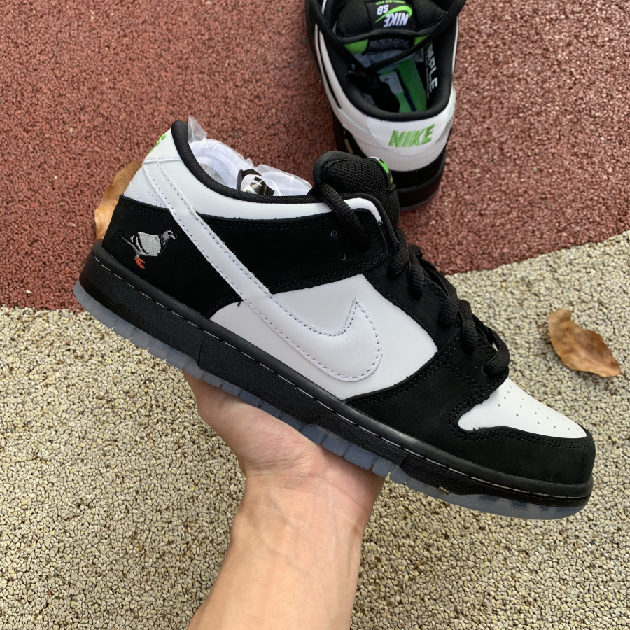 Jeff Staple X Nike SB Dunk Low "Panda Pigeon" Black/Green Gusto-White - PerfectKickZ