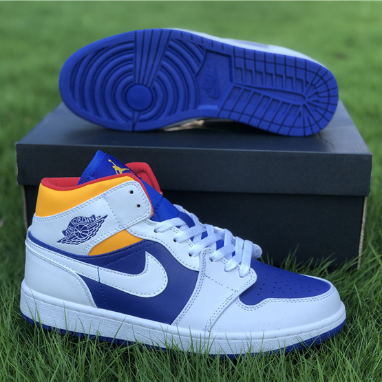 Jordan Air 1 Mid Royal Blue Laser Orange 554724-131 - PerfectKickZ