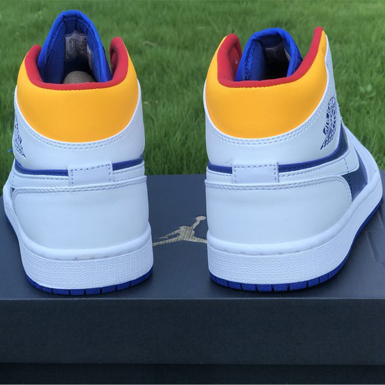Jordan Air 1 Mid Royal Blue Laser Orange 554724-131 - PerfectKickZ