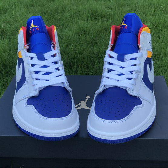 Jordan Air 1 Mid Royal Blue Laser Orange 554724-131 - PerfectKickZ