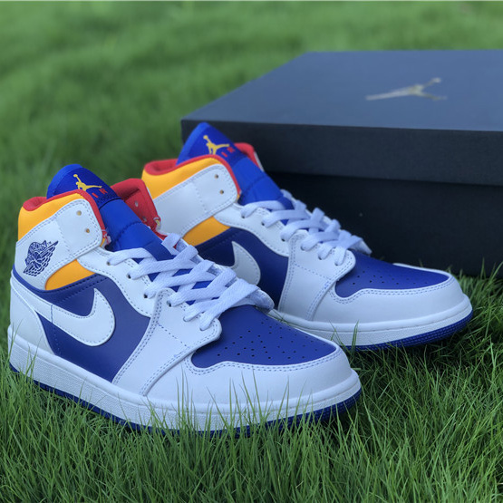Jordan Air 1 Mid Royal Blue Laser Orange 554724-131 - PerfectKickZ