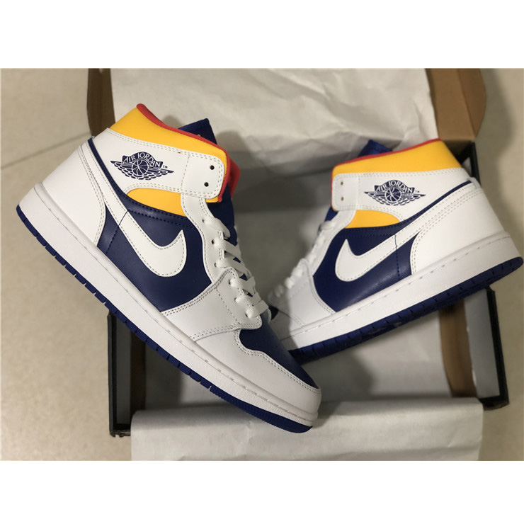 Jordan Air 1 Mid Royal Blue Laser Orange 554724-131 - PerfectKickZ