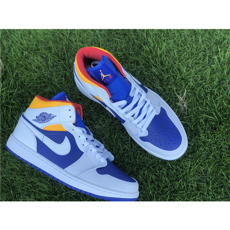 Jordan Air 1 Mid Royal Blue Laser Orange 554724-131 - PerfectKickZ