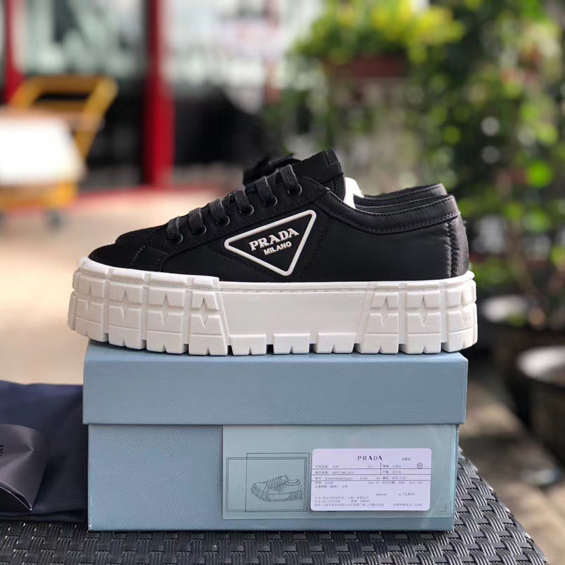 Prada Triangular Logo Plaque Sneakers - PerfectKickZ