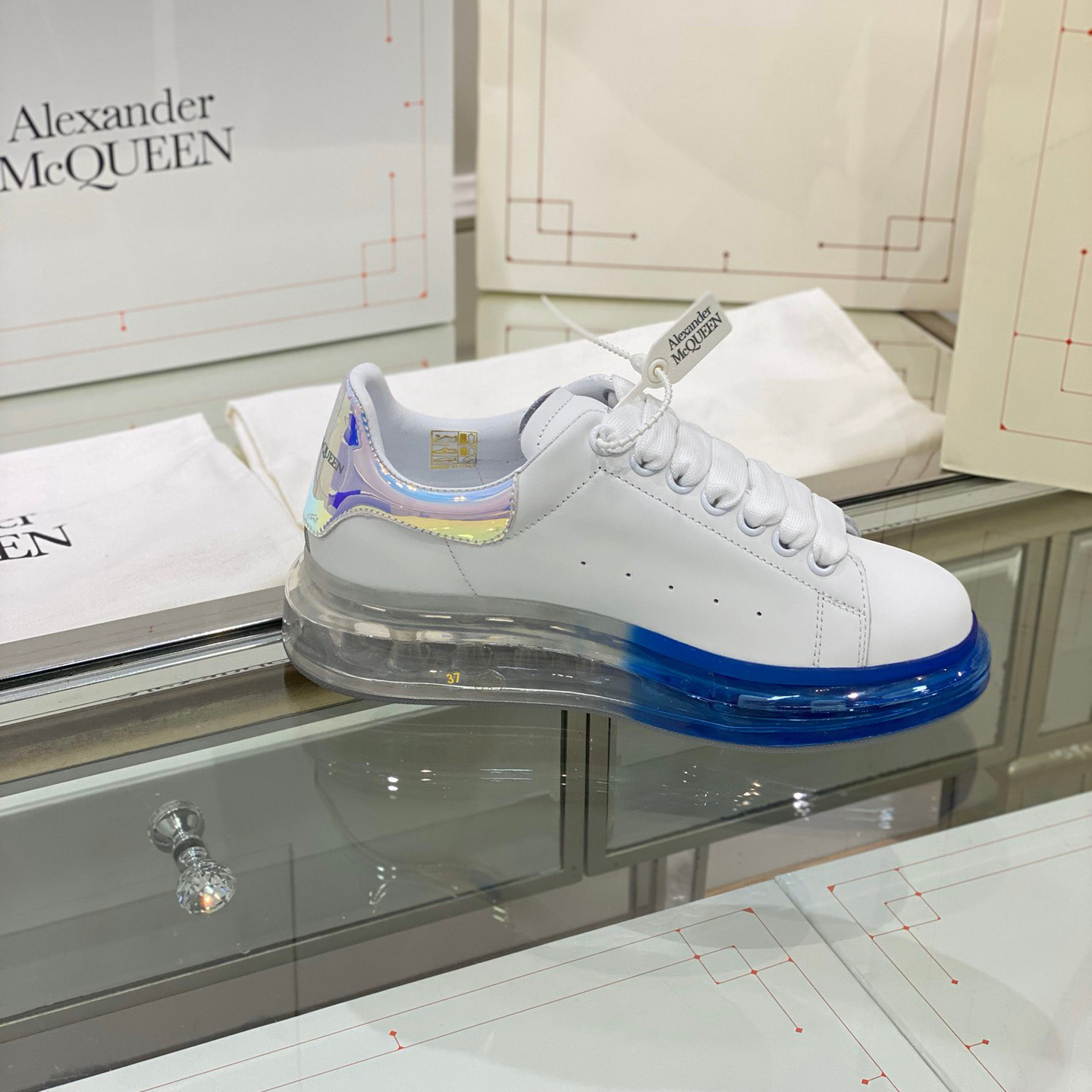 Alexander Mqueen Air Platform Leather Sneakers - PerfectKickZ
