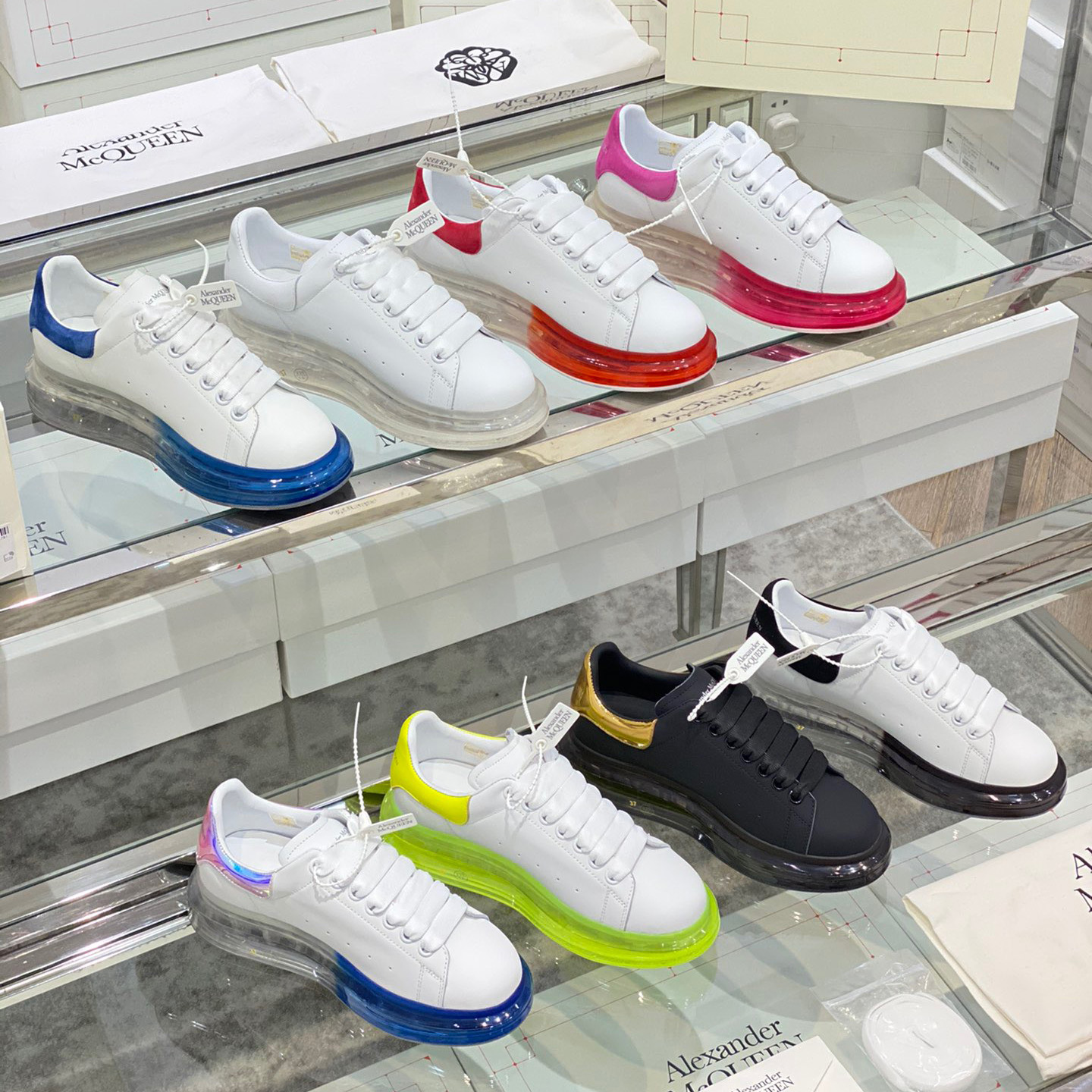 Alexander Mqueen Air Platform Leather Sneakers - PerfectKickZ