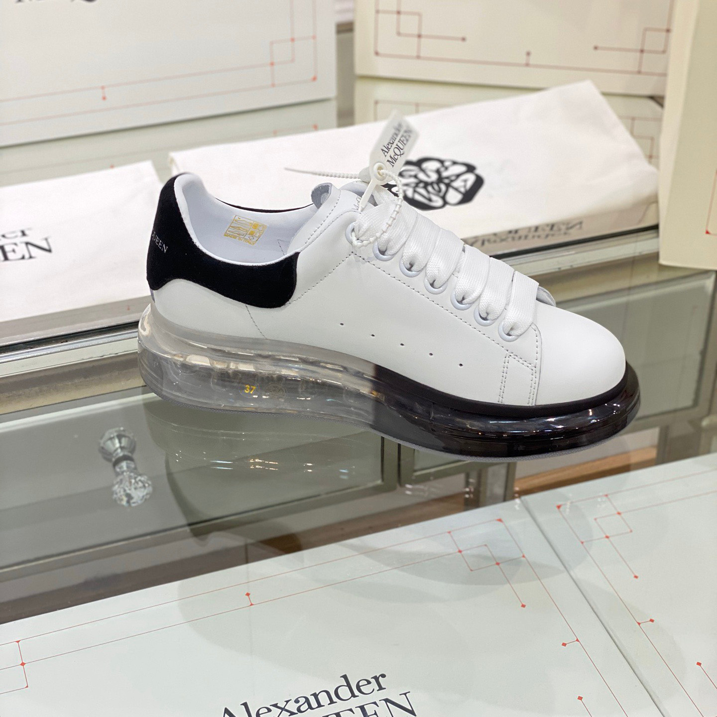 Alexander Mqueen Air Platform Leather Sneakers - PerfectKickZ