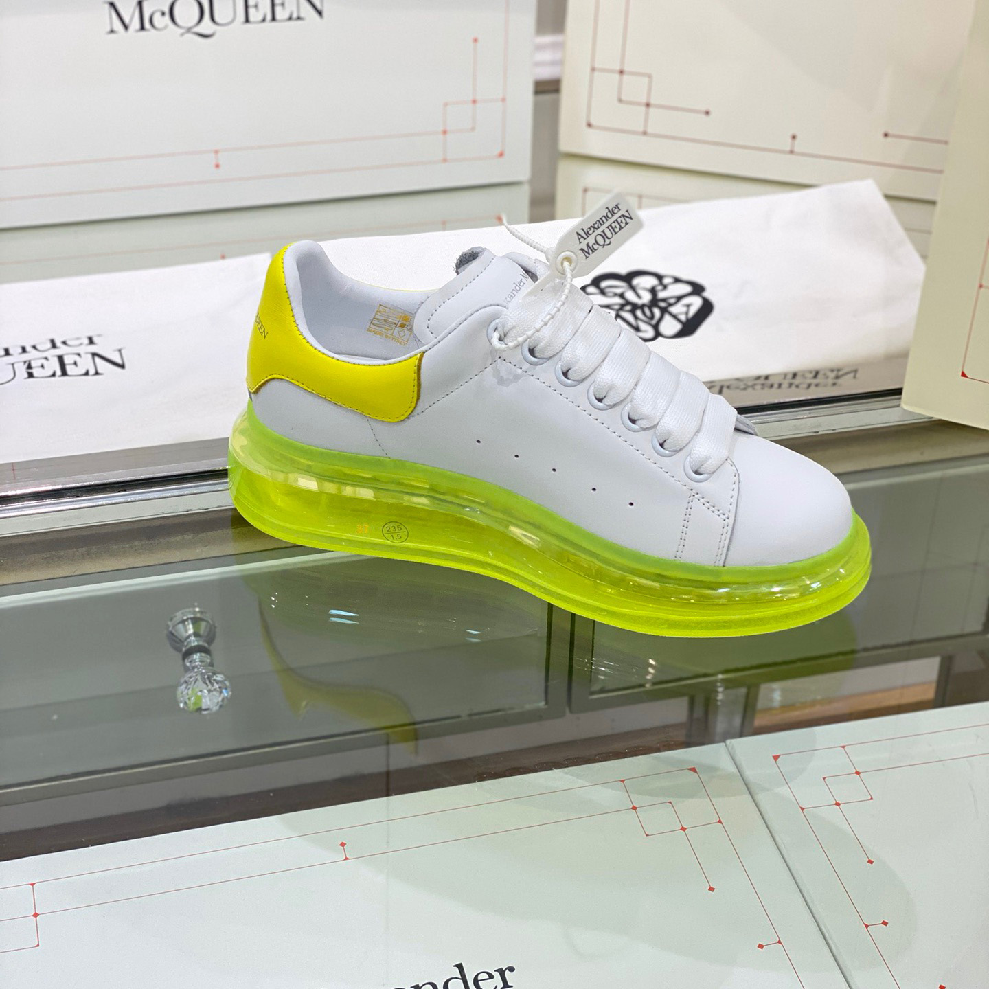 Alexander Mqueen Air Platform Leather Sneakers - PerfectKickZ