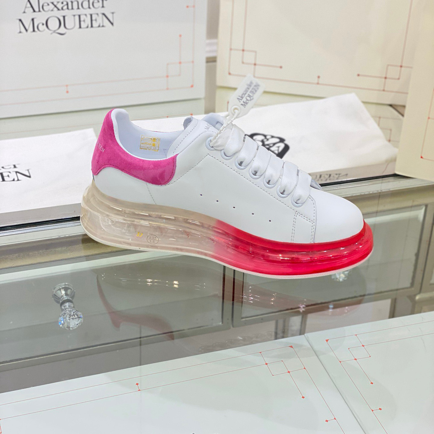 Alexander Mqueen Air Platform Leather Sneakers - PerfectKickZ