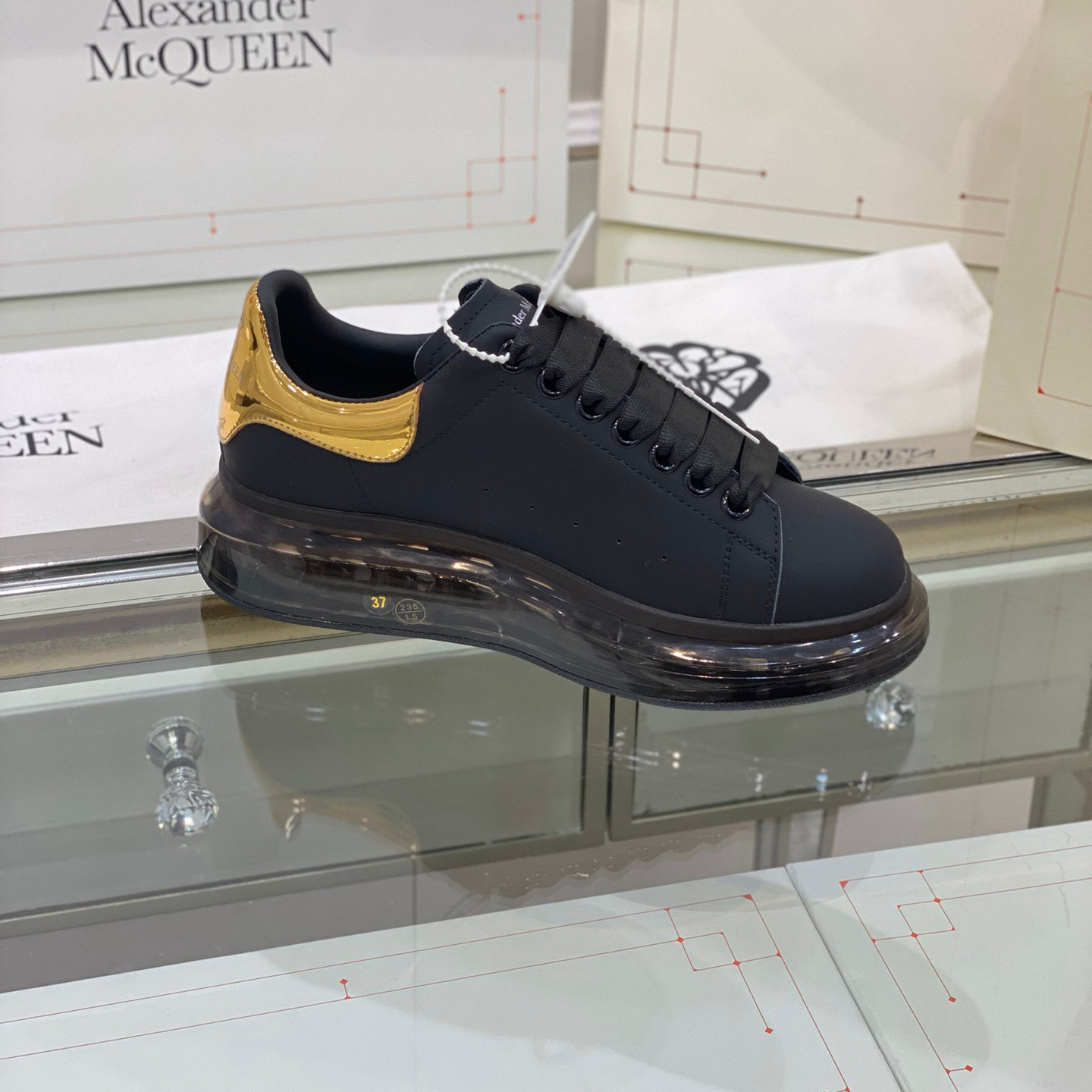 Alexander Mqueen Air Platform Leather Sneakers - PerfectKickZ