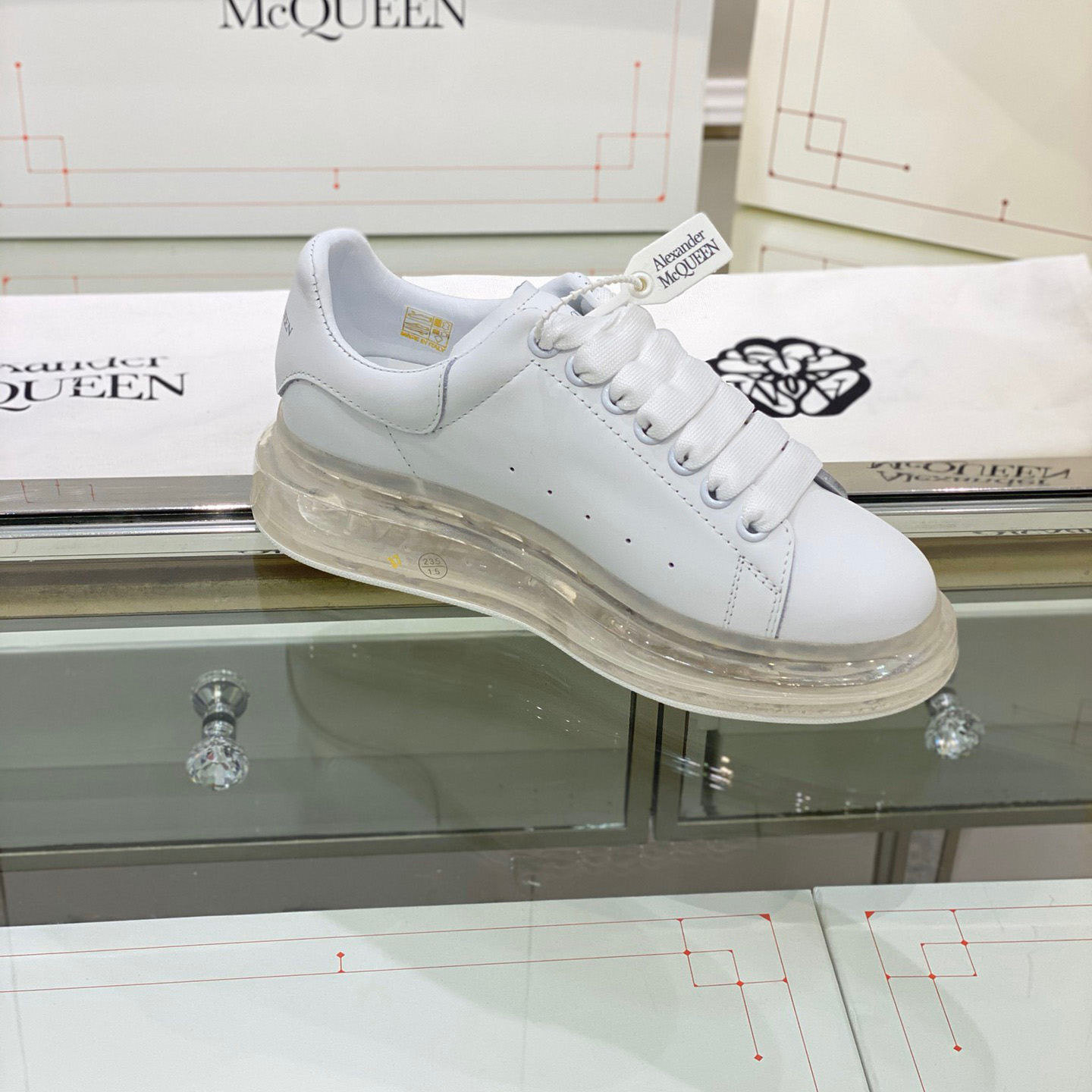 Alexander Mqueen Air Platform Leather Sneakers - PerfectKickZ