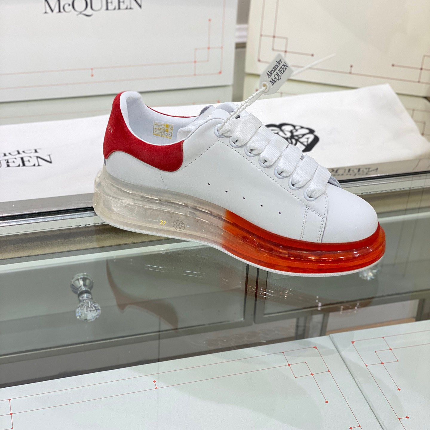 Alexander Mqueen Air Platform Leather Sneakers - PerfectKickZ