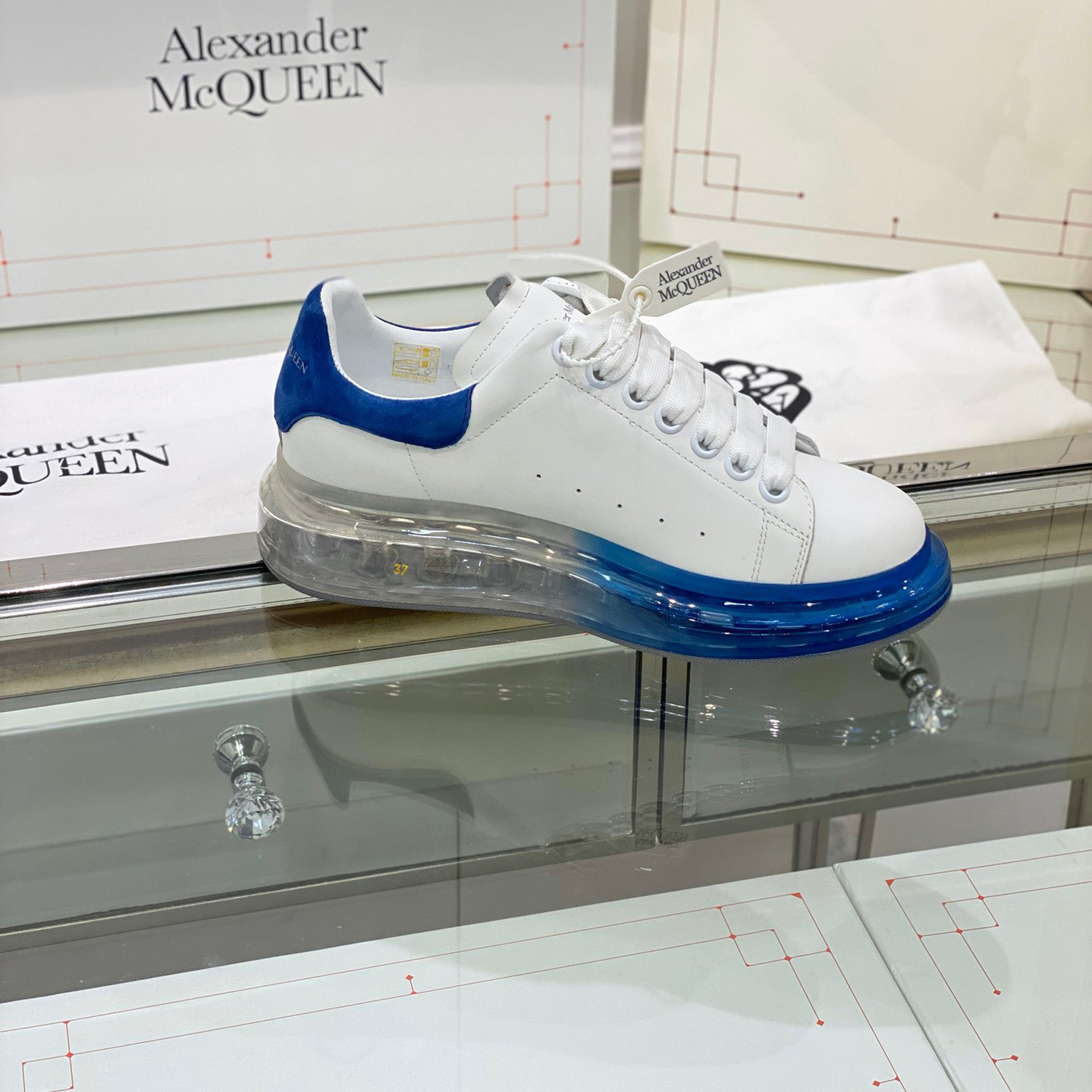 Alexander Mqueen Air Platform Leather Sneakers - PerfectKickZ