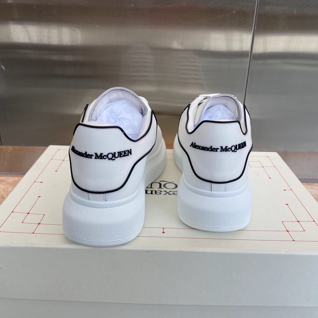 Alexander Mqueen Raised-Sole Low-Top Leather Trainers - PerfectKickZ
