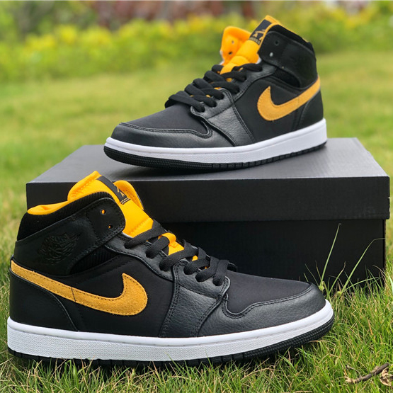 Jordan Air 1 Mid Black University Gold CI9352-001  - PerfectKickZ