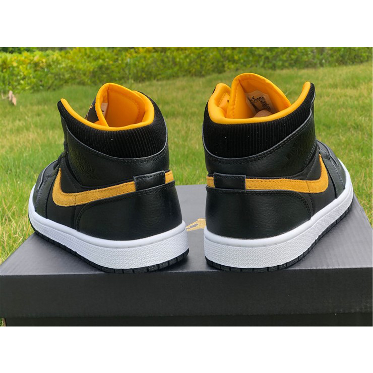 Jordan Air 1 Mid Black University Gold CI9352-001  - PerfectKickZ
