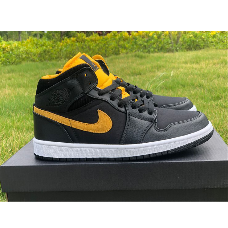 Jordan Air 1 Mid Black University Gold CI9352-001  - PerfectKickZ