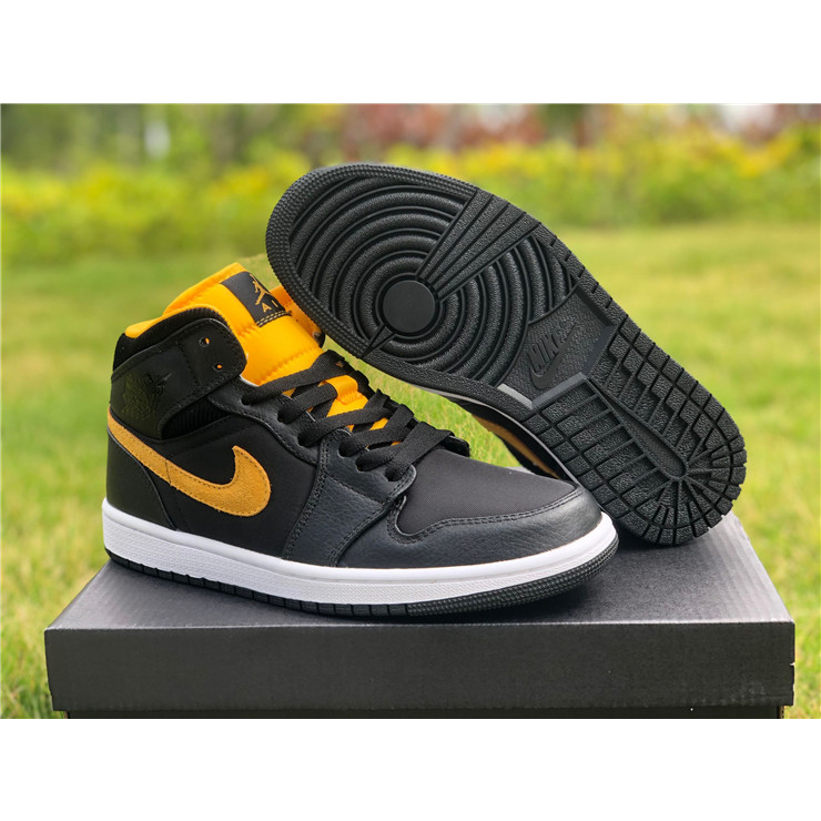 Jordan Air 1 Mid Black University Gold CI9352-001  - PerfectKickZ