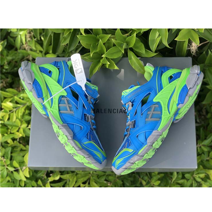 Balenciaga Blue & Green Track.2 Sneakers - PerfectKickZ