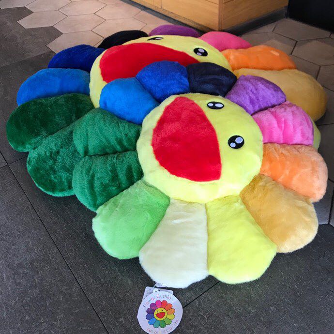 Takashi Murakami Smile On Rainbow Flower Plush Toys （Big / 100cm） - PerfectKickZ