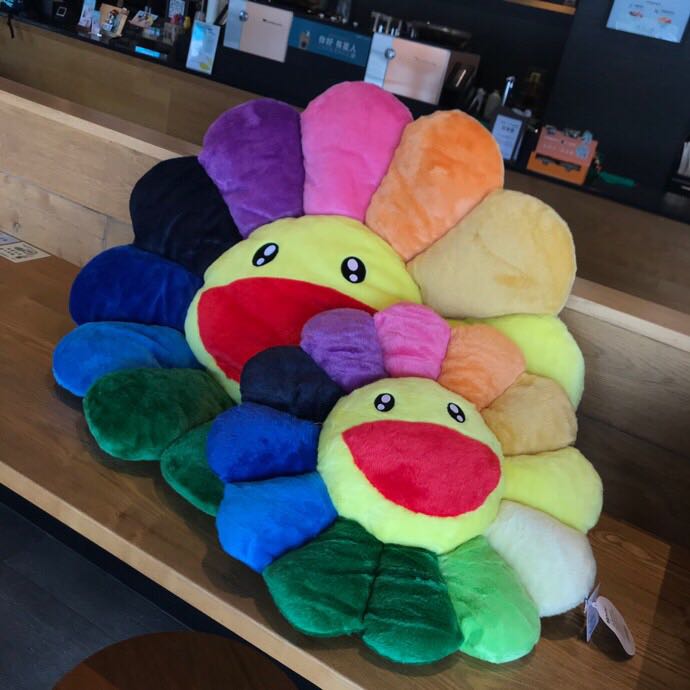 Takashi Murakami Smile On Rainbow Flower Plush Toys （Big / 100cm） - PerfectKickZ