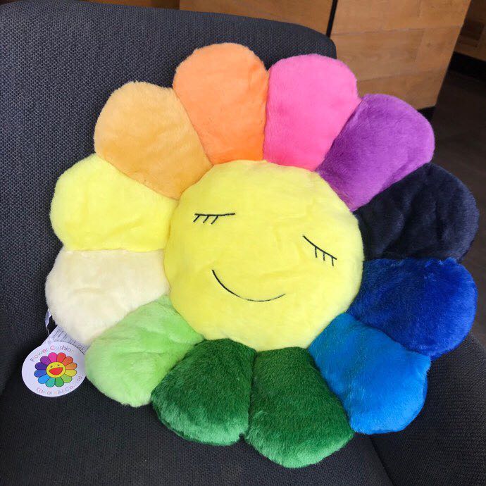 Takashi Murakami Smile On Rainbow Flower Plush Toys （Big / 100cm） - PerfectKickZ