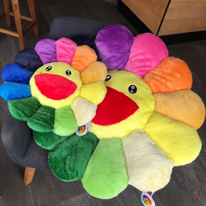 Takashi Murakami Smile On Rainbow Flower Plush Toys （Big / 100cm） - PerfectKickZ
