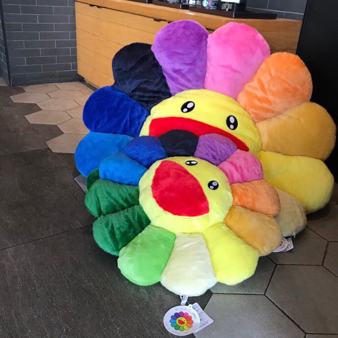 Takashi Murakami Smile On Rainbow Flower Plush Toys （Big / 100cm） - PerfectKickZ