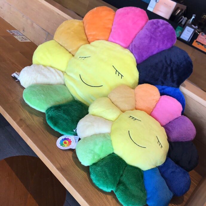 Takashi Murakami Smile On Rainbow Flower Plush Toys （Big / 100cm） - PerfectKickZ