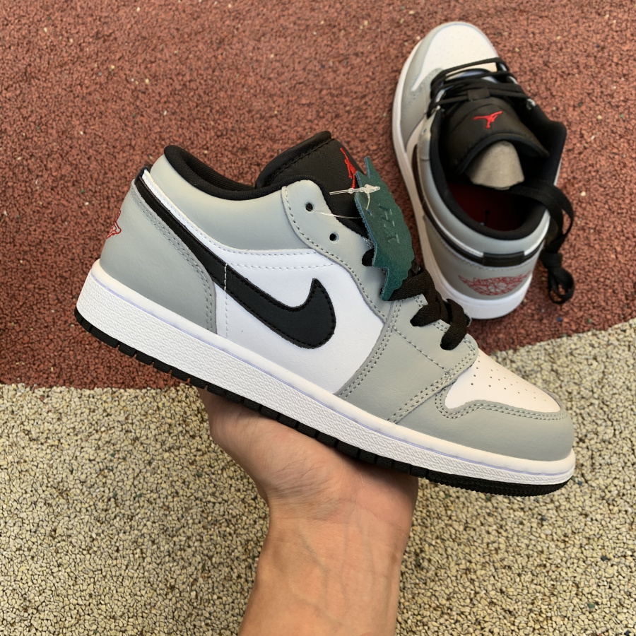 Jordan Air 1 Low GS Light Smoke Grey - PerfectKickZ