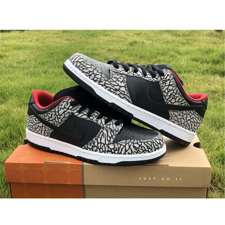 Nike Dunk SB Low Supreme Black Cement - PerfectKickZ