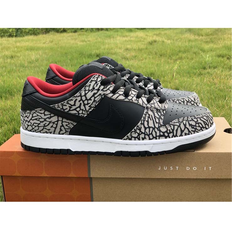 Nike Dunk SB Low Supreme Black Cement - PerfectKickZ
