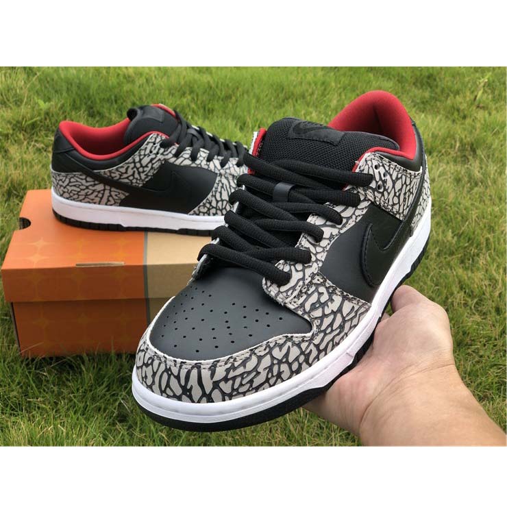 Nike Dunk SB Low Supreme Black Cement - PerfectKickZ