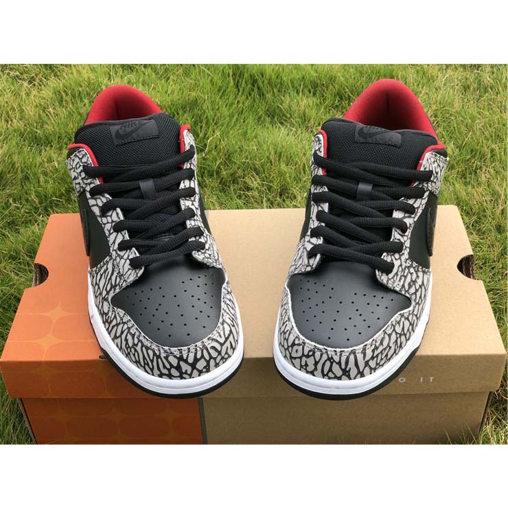 Nike Dunk SB Low Supreme Black Cement - PerfectKickZ