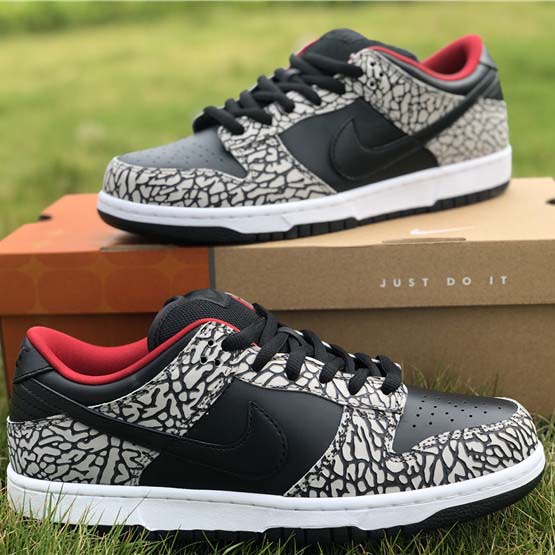 Nike Dunk SB Low Supreme Black Cement - PerfectKickZ