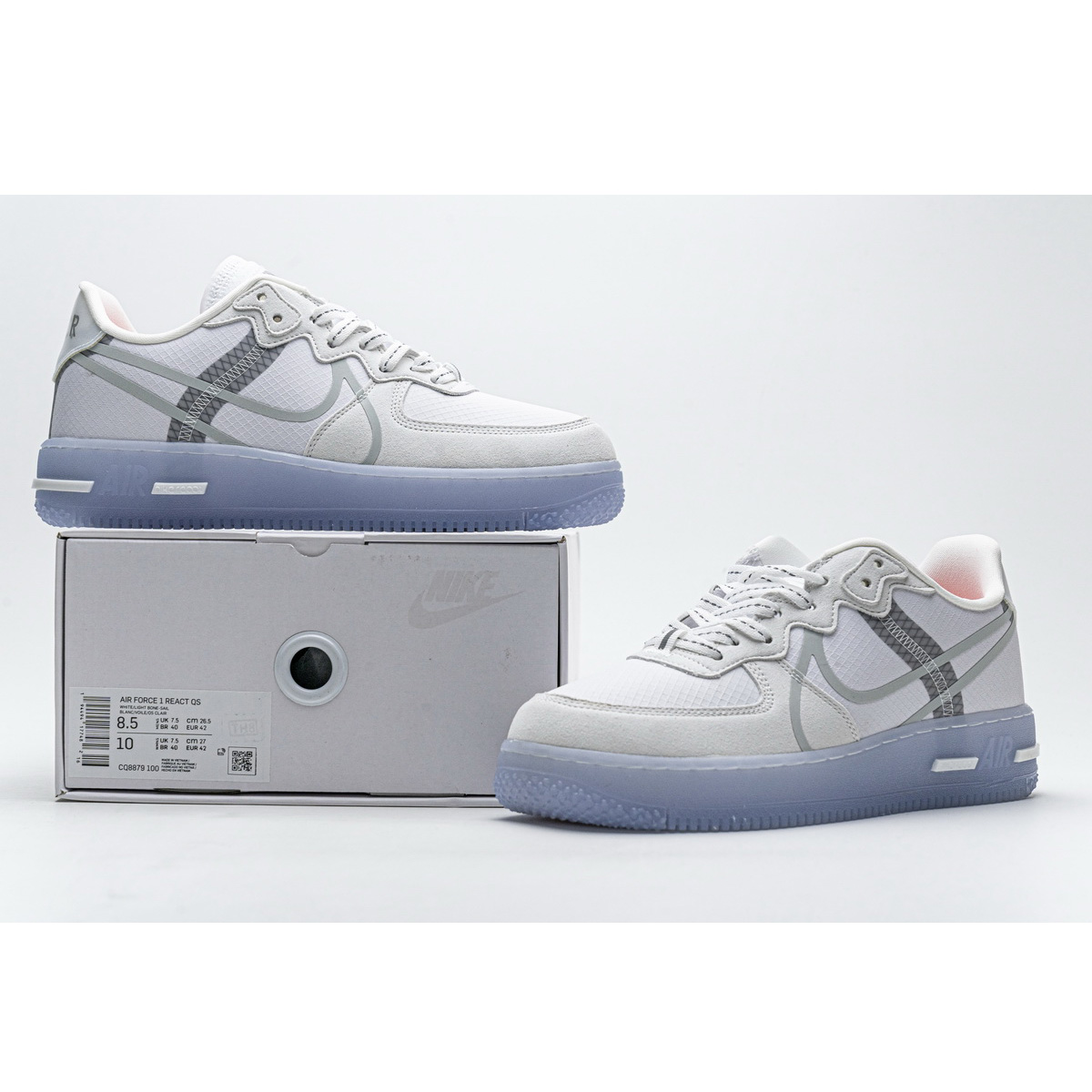 Nike Air Force 1 React White Ice CQ8879-100  - PerfectKickZ
