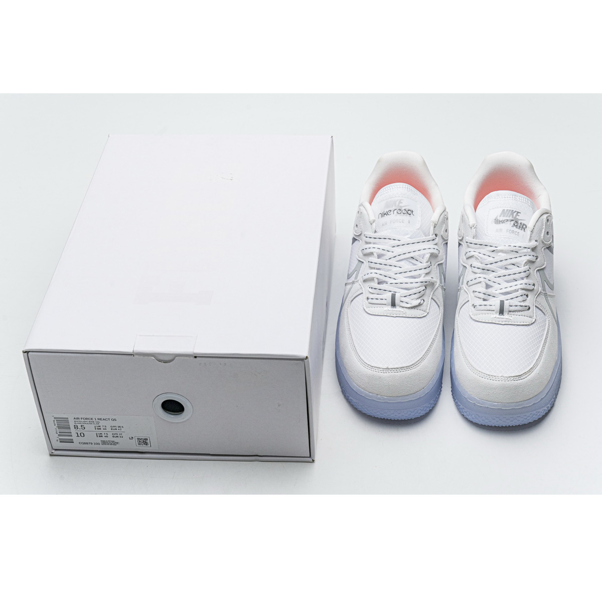 Nike Air Force 1 React White Ice CQ8879-100  - PerfectKickZ