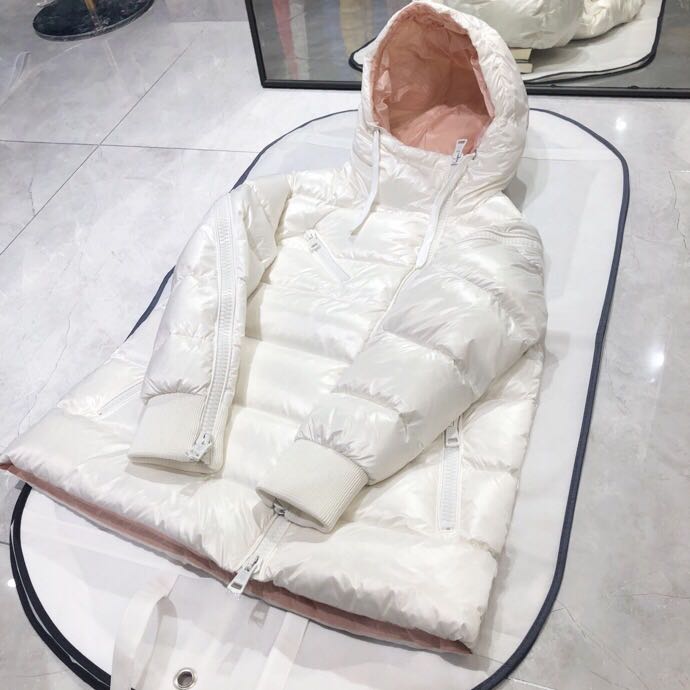 Moncler White Zipper Down Jacket  - PerfectKickZ