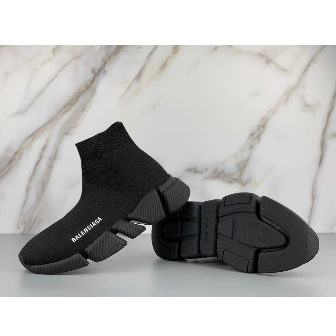 Balenciaga Black Speed.2 Lt Knit Sole - PerfectKickZ