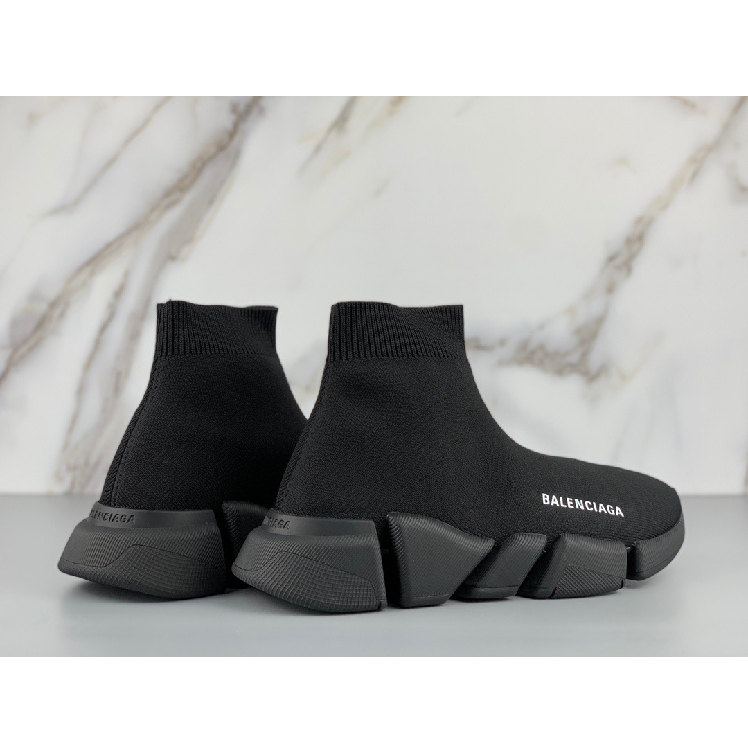Balenciaga Black Speed.2 Lt Knit Sole - PerfectKickZ