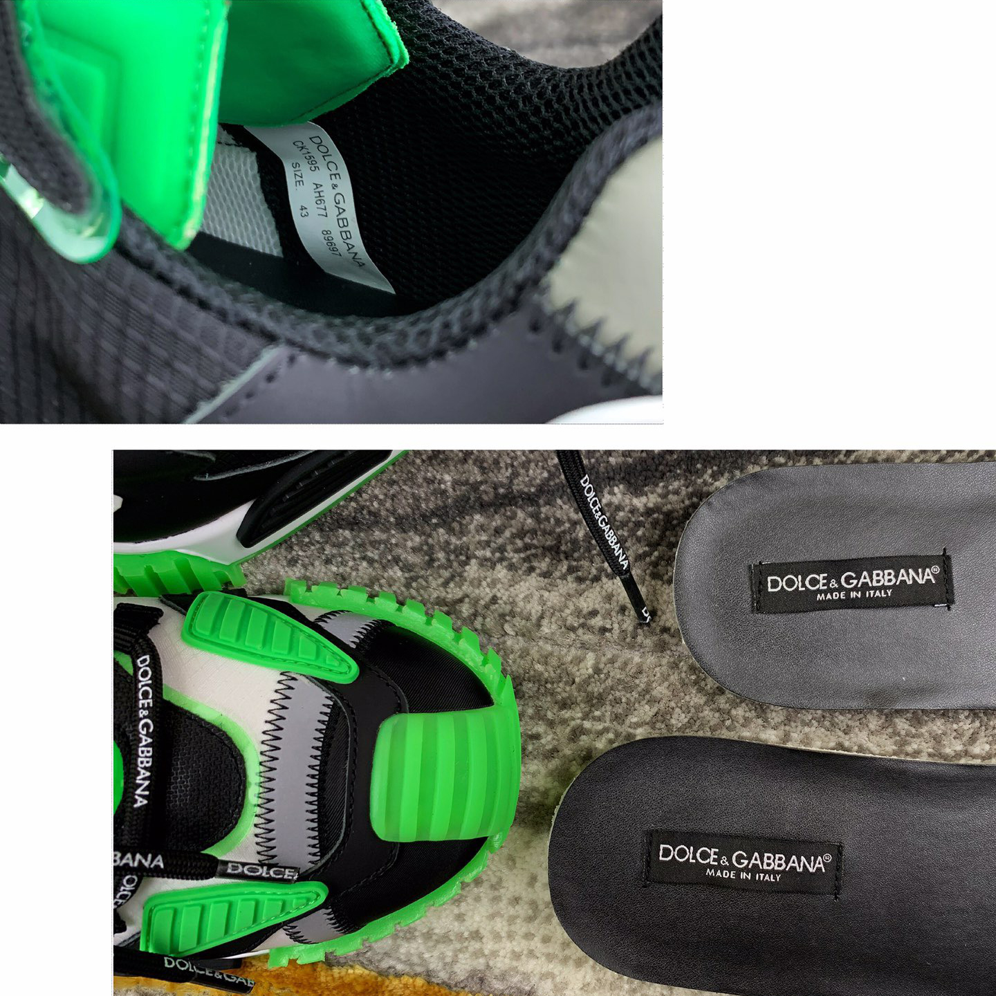 Dolce & Gabbana Black & Green NS1 Slip-on Sneakers - PerfectKickZ