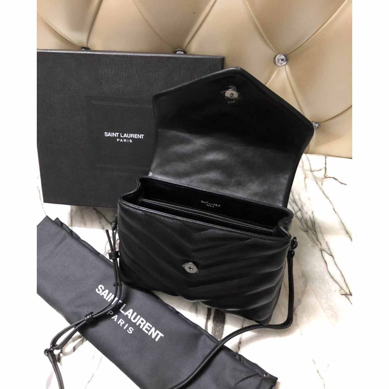 Saint Laurent Black Leather Shoulder Bag  - PerfectKickZ